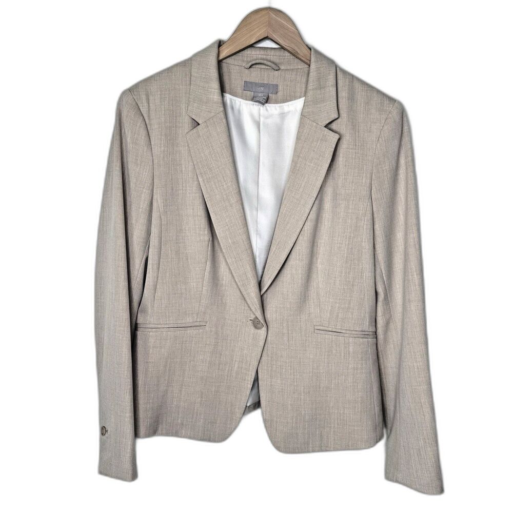 H&M Women’s Medium Neutral Blazer Jacket Classic Career